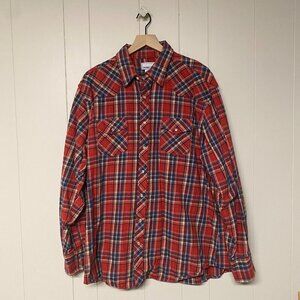 Vintage 90's Wrangler Wrancher Men's Long Sleeve Flannel, Pearl Snaps, 2XL